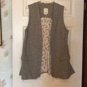 Long length wool vest